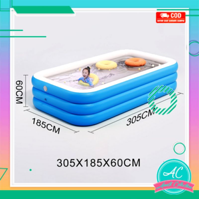 Kolam renang anak raksasa 3 meter udara angin super besar jumbo raksasa big balita dewasa keluarga