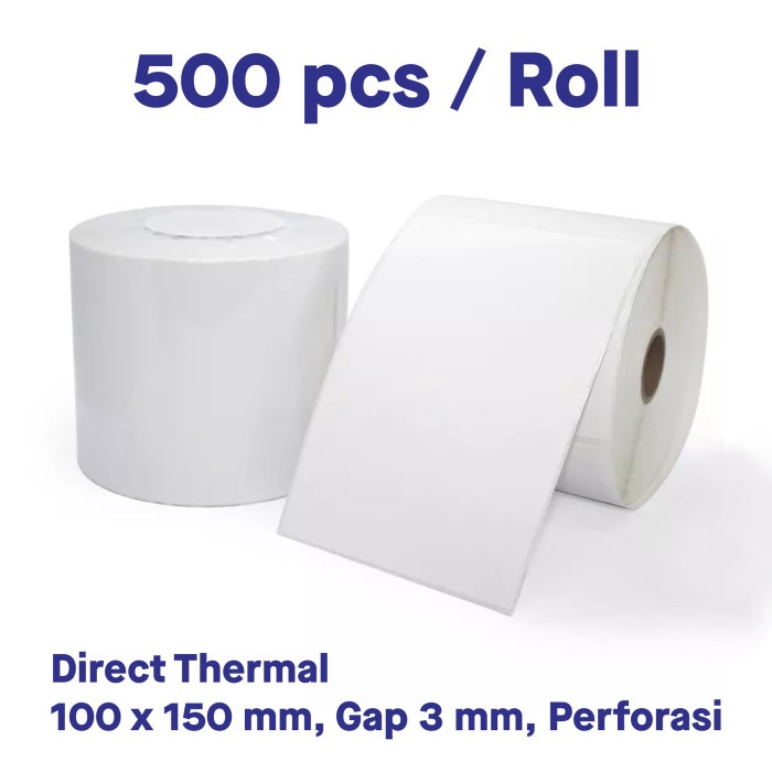 

Sticker Label Barcode Stiker Direct Thermal 10x15cm 100x150mm 1 Roll/ 500 pcs