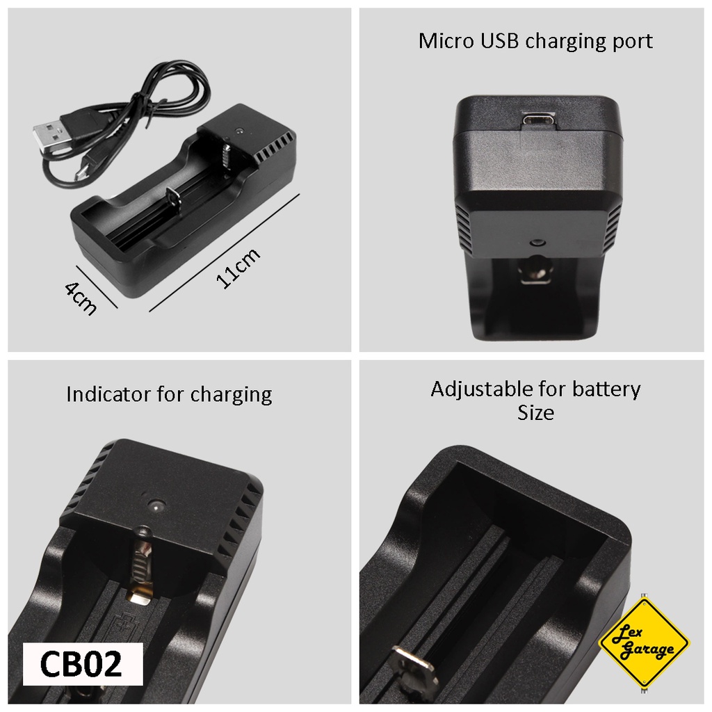 Charger Baterai Batre 18650 26650 AA AAA Lithium ion Battery Senter