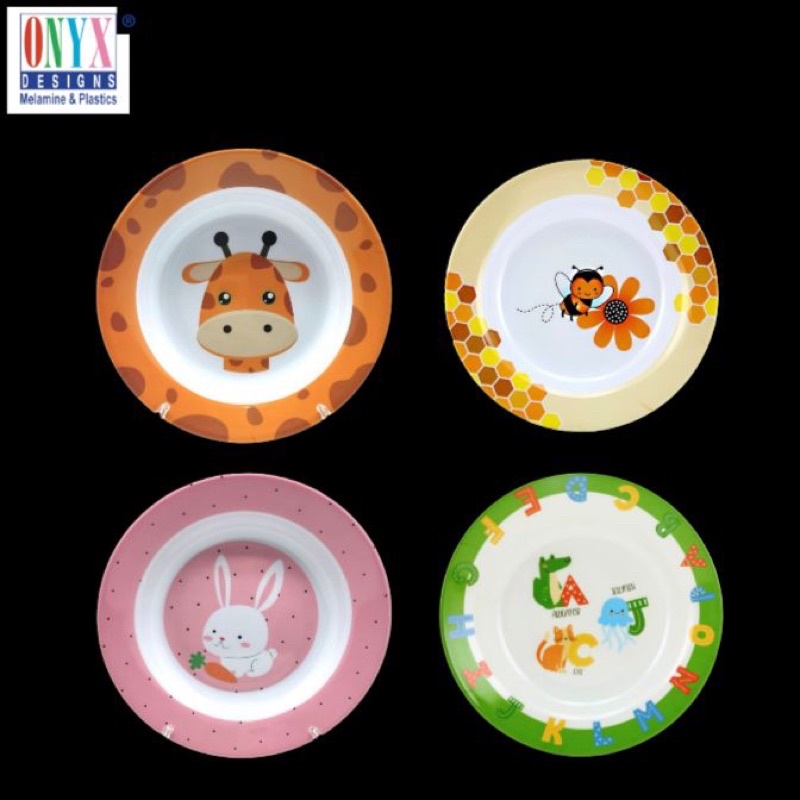 Piring Makan 9 Inch Melamin Onyx Seiv Karakter Anak | Piring Anak Gambar Lucu | Piring Sup