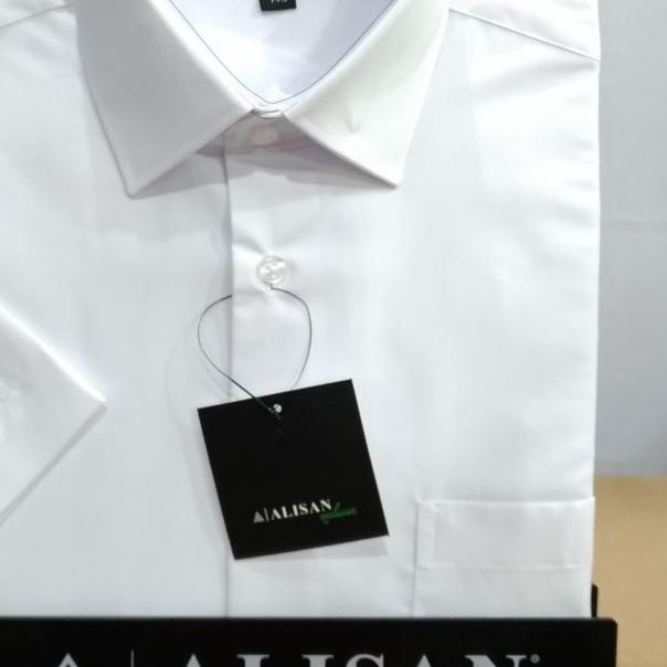 Kemeja Pria Alisan Putih Lengan Pendek Reguler Fit - Putih, S