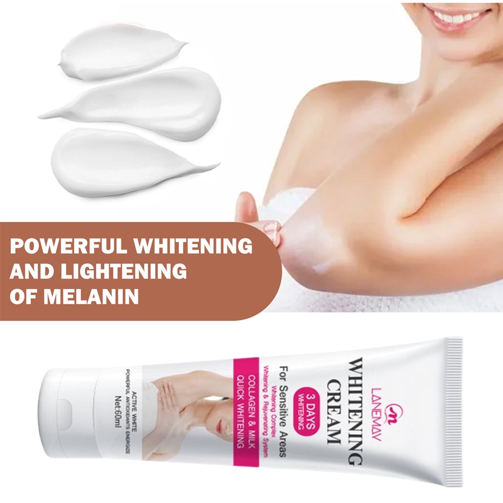 LAIMEI 60ML Krim Pemutih Ketiak Underarm dan Selangkangan Hitam  | Underarm Cream Untuk Area Lipatan dan Bokong Hitam Underarm Armpit Whitening Cream