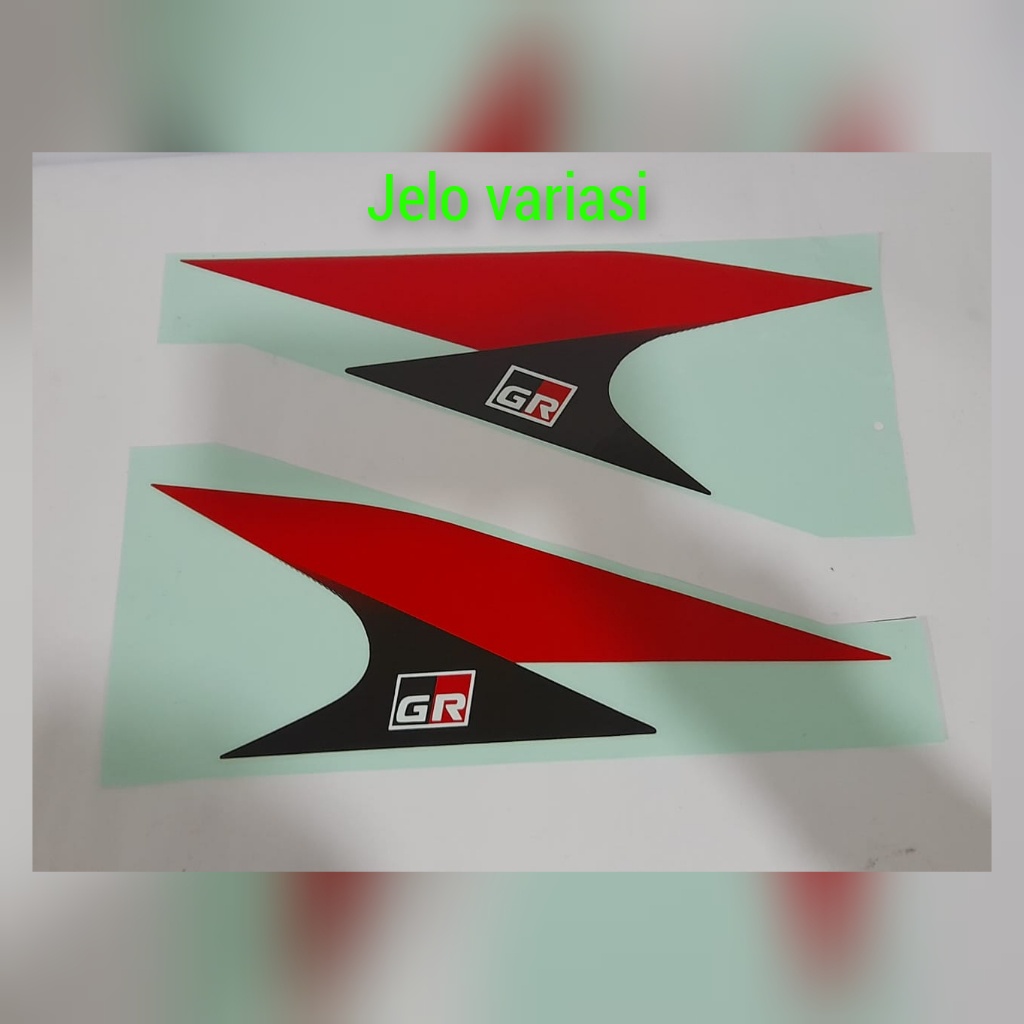 Stiker Spion Depan Sticker Bawah Kaca Spion Agya Ayla GR Hitam Merah