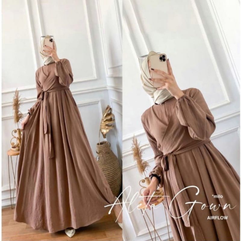 ALETA DRESS / ALETA GOWN MAXY DRESS CRINKEL AIRFLOW