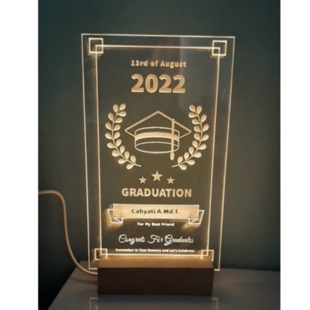 GIFT PLAKAT AKRILIK WISUDA LED CUSTOM
