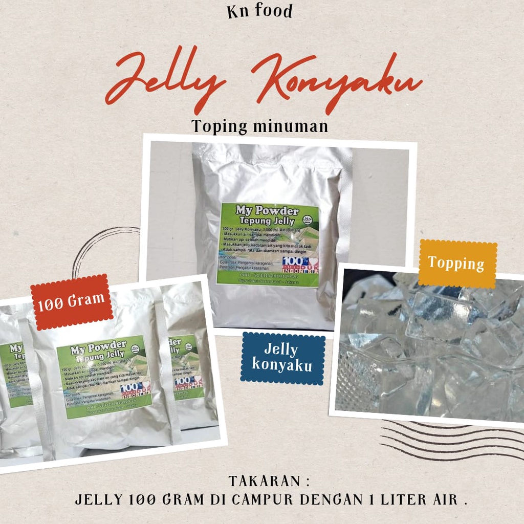 

Bubuk Jelly Konyaku 1 ONS-Jelly Powder 100 gram-jelly Powder-Jelly Konyaku