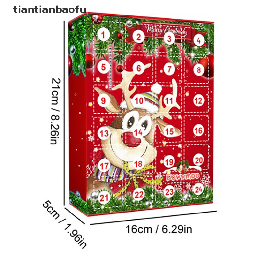 24 Pcs Gantungan Kunci Liontin Kalender Advent Natal Untuk Anak