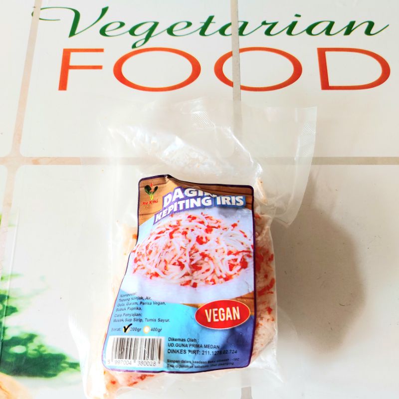 

DAGING KEPITING IRIS, 200g, (FROZEN FOOD), HALAL, VEGAN, XU XING