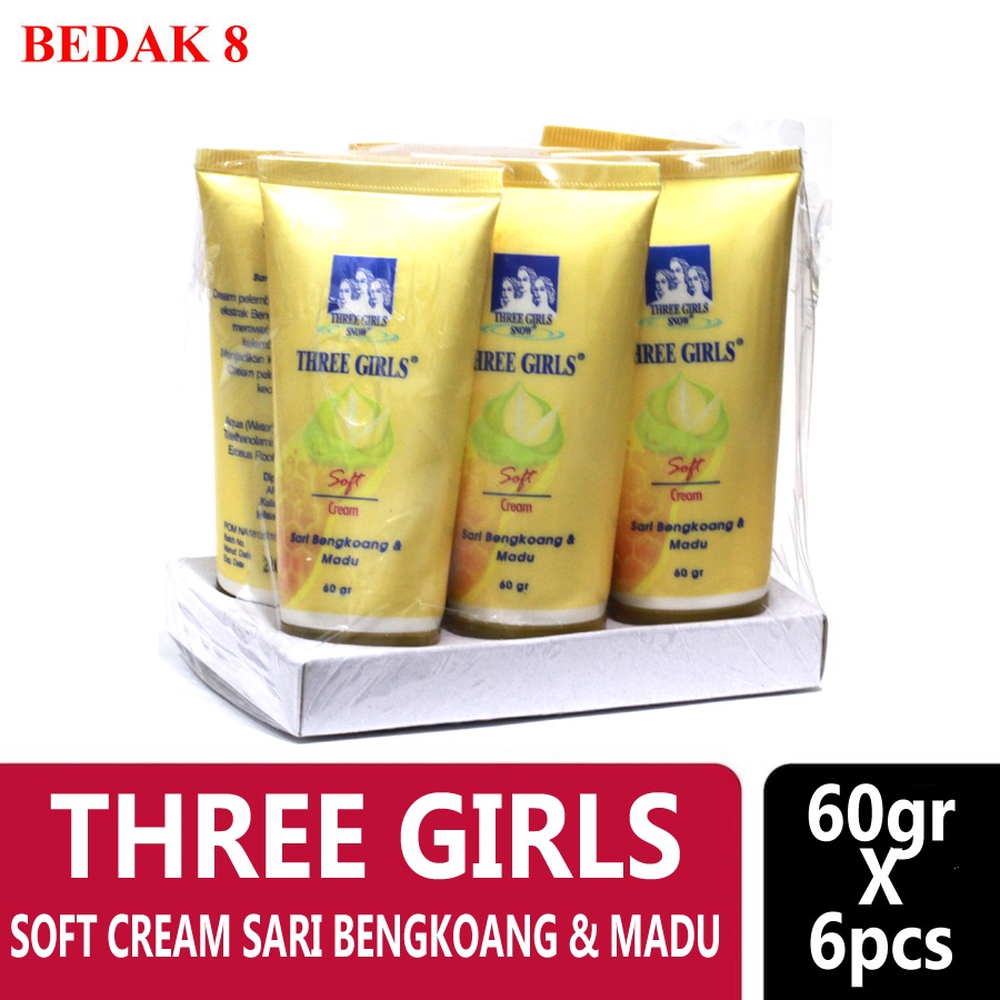 Tiga Dara Soft Cream Tube/Three Girls Sari Bengkoang &amp; Madu Tube 60 gr