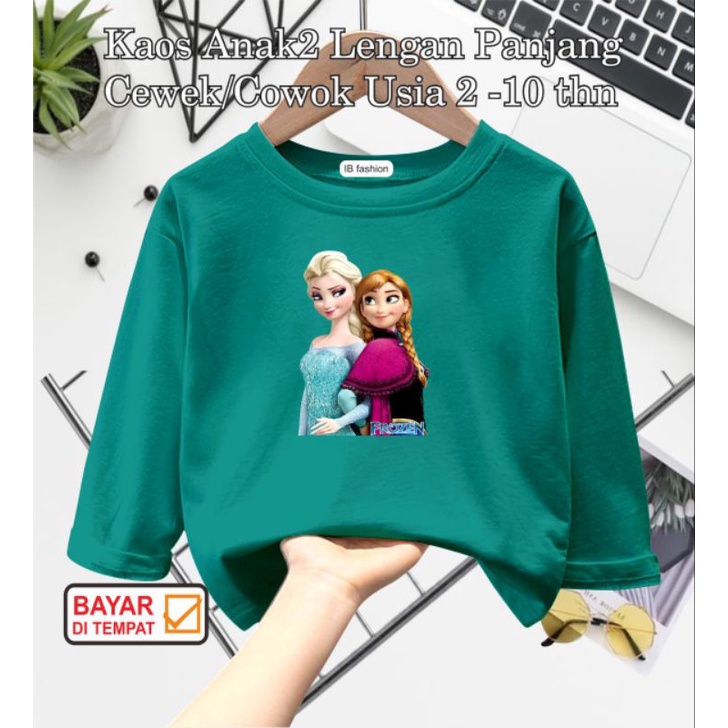 ((IB))KAOS ANAK PEREMPUAN PANJANG/FROZEN DIGITAL SABLON