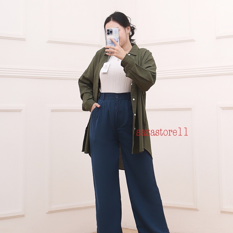 Kemeja Linen Oversized - Oversize Shirt-OVERSIZE ARMY