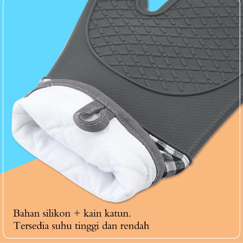 【1 Pcs Silikon Bahan】Sarung Tangan Oven Anti Panas/Sarung Tangan Microwave/Heat Resistant Oven Gloves/Baking Mitt