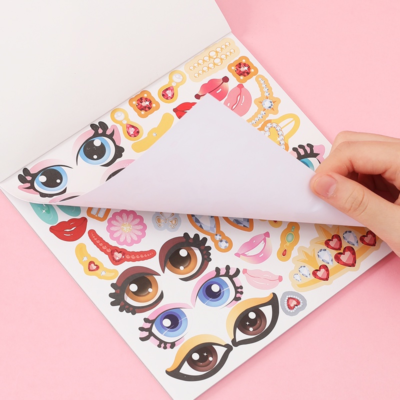 4pcs Set Stiker Pertunjukan Makeup Gadis Kartun Kreatif Untuk Anak Remaja