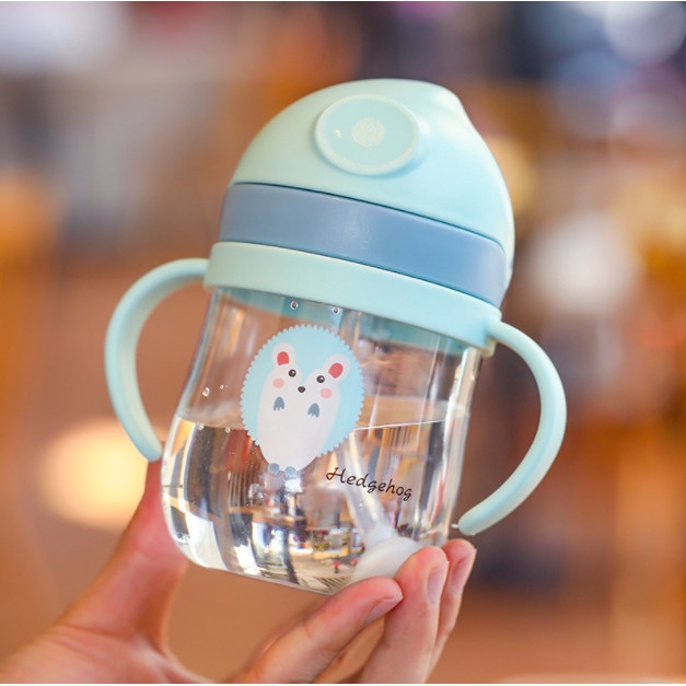 Botol Minum Bayi Botol Anak Botol Balita Sedotan Anti Tumpah Baby Cup Botol Minum 300ML Botol Minum 250ML Botol Minum 330ML Botol Minum 370ML Training Cup Baby BPA Free-300ML Baby Biru