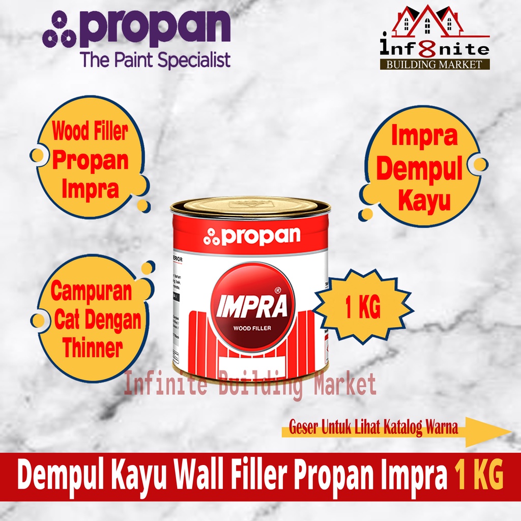 Propan Impra Dempul Kayu Wood Putty Filler WF Jati Kamper Teak 1KG 5KG 1 5 KG Cepat Kering Kuat