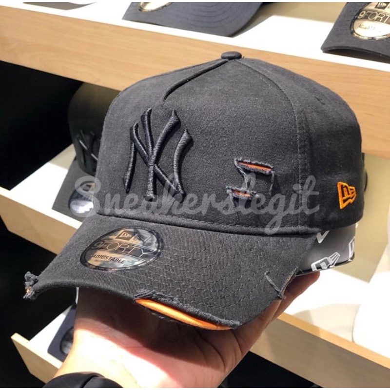 NEW ERA topi 9forty damaged black orange NEW ORIGINAL 100%