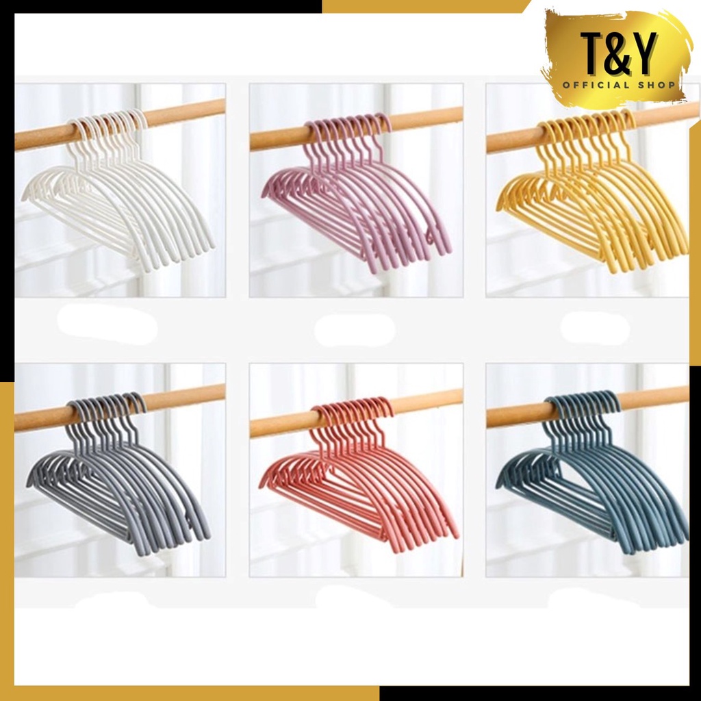 T&amp;Y Hanger Plastik Setengah Lingkaran Gantungan Baju Warna Pastel Lucu Adjustable Hangers Clothes Jemuran Baju Celana Anti Slip Murah Import