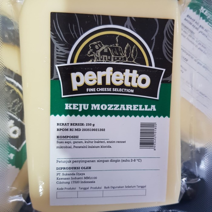 

T0P MOZZARELLA PERFETTO 250GRAM / KEJU MOZARELLA 250 GRAM VACUUM SLICE NICE