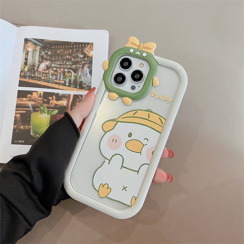 Soft Case Silikon Motif Kartun Bebek Monster Kecil Untuk iPhone 14 13 12 11 Pro Max X Xr Xs Max 7 8 6s Plus