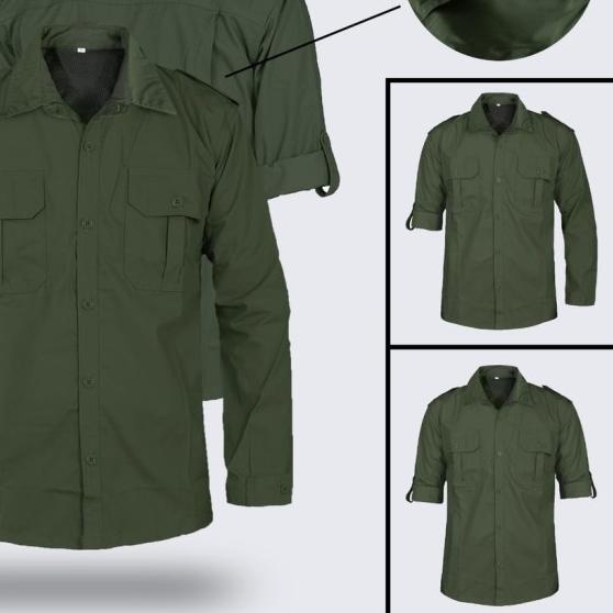 KEMEJA PDL LAPANGAN OUTDOR KEMEJA KERJA LENGAN PANJANG - Abu-abu, S