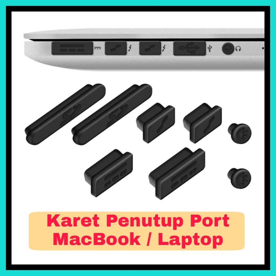 MH- Penutup Port Macbook Air / Pro / Laptop Silicon Anti Dust Port