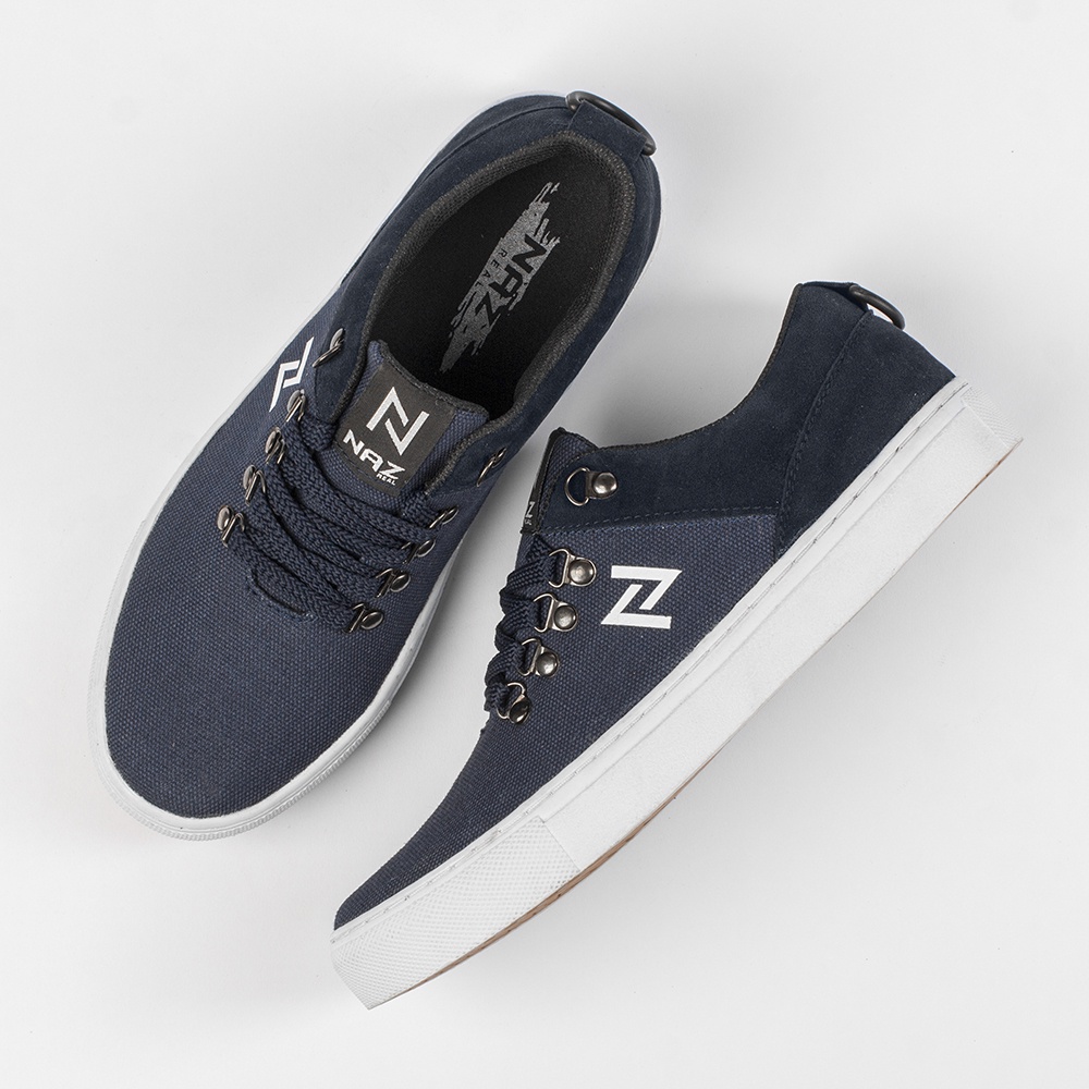 MEIRIEL NAVY |ManNeedMe x NAZ| Sepatu Sneakers Pria Casual Shoes ORIGINAL SOL DIJAHIT