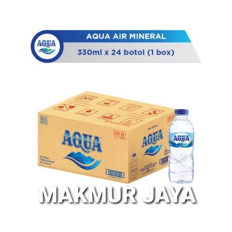 

AQUA BOTOL 330ml ( 1 Dus Isi 24 Botol ) Air Mineral (OJOL ONLY)