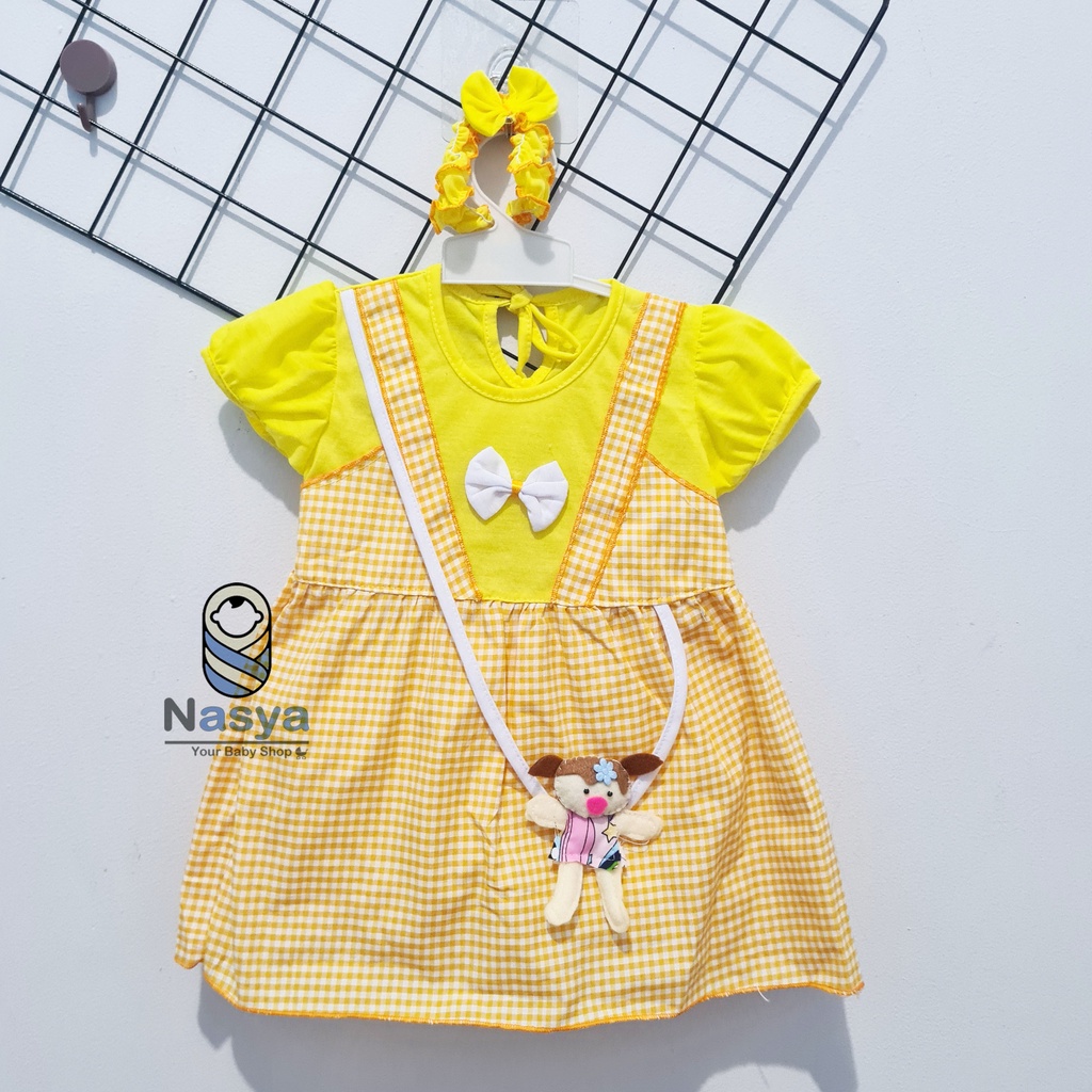 [MM-008] dress baju bayi 0 - 6 bulan motif hewan lucu + bandana murah