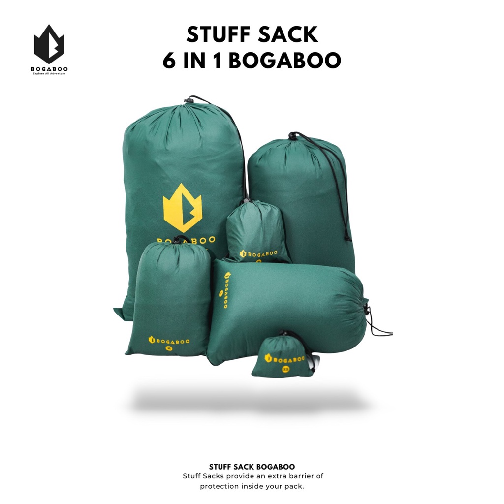 Tas serut stuff sack bogaboo 6 in 1 waterproof bogaboo - kantong 6 in 1 - Tempat sleeping bag bogaboo - kantong flysheet - kantong matras