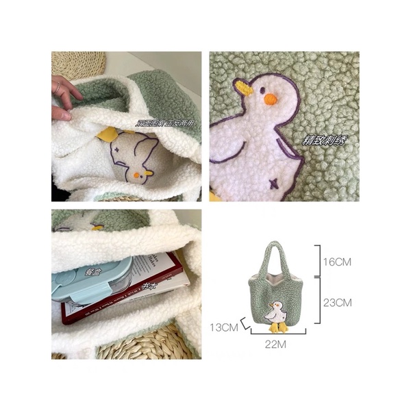 [LITTLE DAISY] YOONA TOTE BAG (1 TAS 2 WARNA) / TAS BULU WANITA FASHION IMPORT / KOREAN FUR TOTE BAG / SHOULDER BAG / TAS BULU HALUS KULIAH SEKOLAH