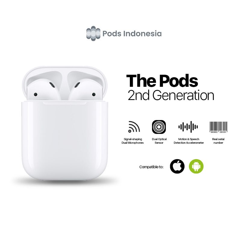 The Pods Gen 2 2022 Wireless Charging Case ( IMEI & Serial Number Detectable) By Pods Indonesia
