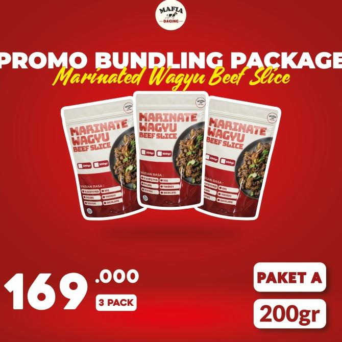 

Promo Marinated Wagyu Beef Slice 200G Bundling Package A Aice.Kila