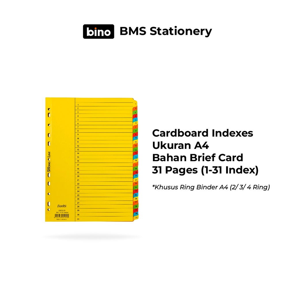 

[BMS Bekasi] Bantex Pembatas Binder / Cardboard Indexes Angka 1-31 Ukuran A4 - 6052 00