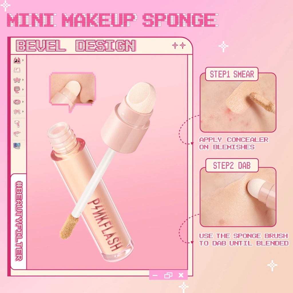 Pinkflash Concealer With Sponge Concealer Pink Flash Liquid Concealer Matte Pinkflash