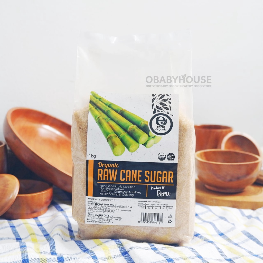 Earth Living Organic Raw Cane Sugar 1 kg