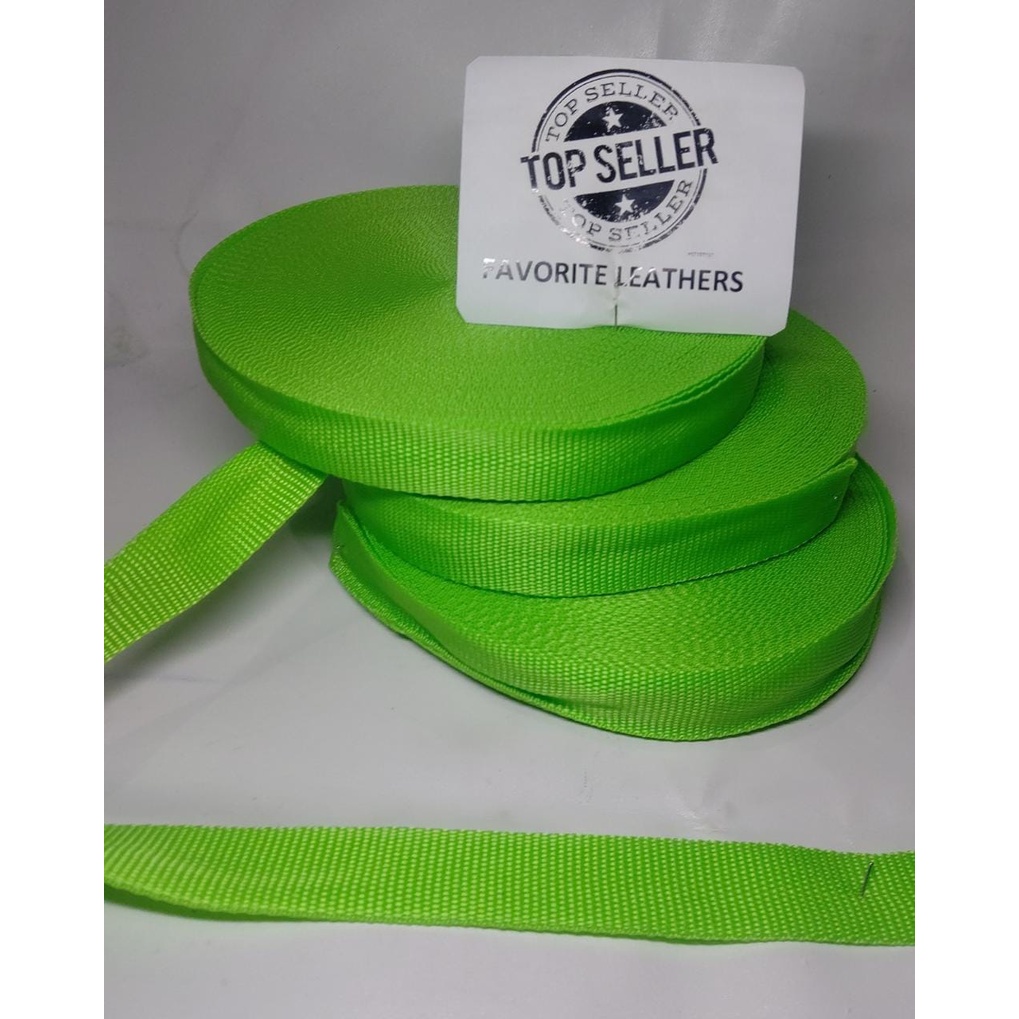 Nylon Webbing KK25 UKURAN 2,5CM /25MM / UKURAN 24METER / HARGA PER ROLL WARNA HIJAU STABILO