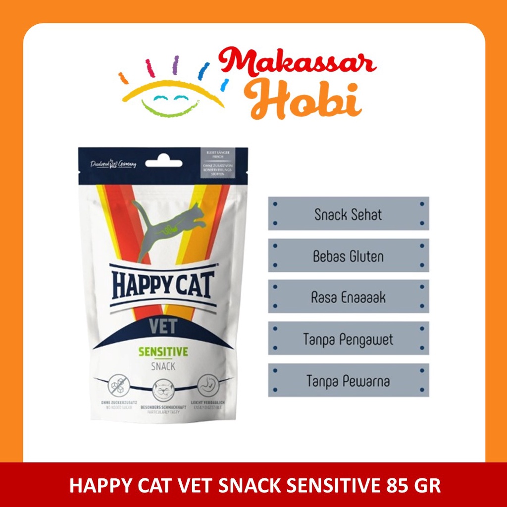 Happy Cat Vet Sensitive Snack 85gr 85 gr Camilan Cemilan Kucing Treats