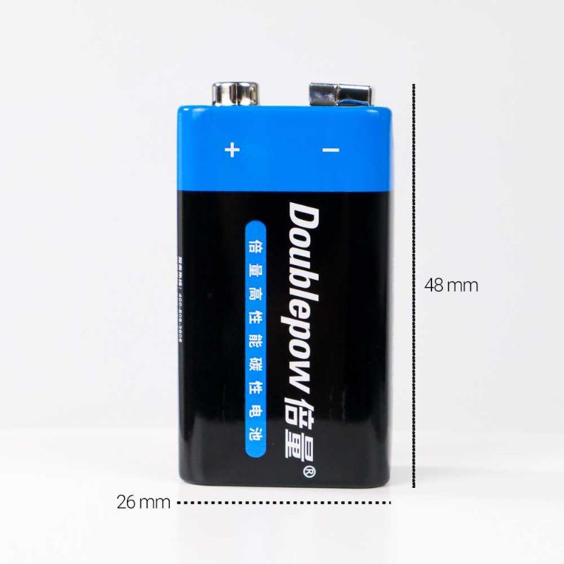 DOUBLEPOW Batu Baterai 9V 6F22 Non-Rechargeable 1 PCS