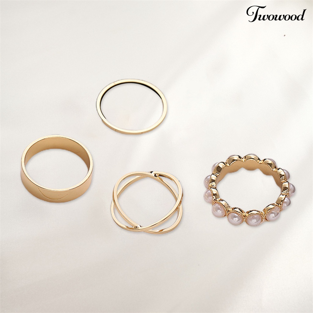 4pcs Cincin Tahan Lama Untuk Pesta Pernikahan