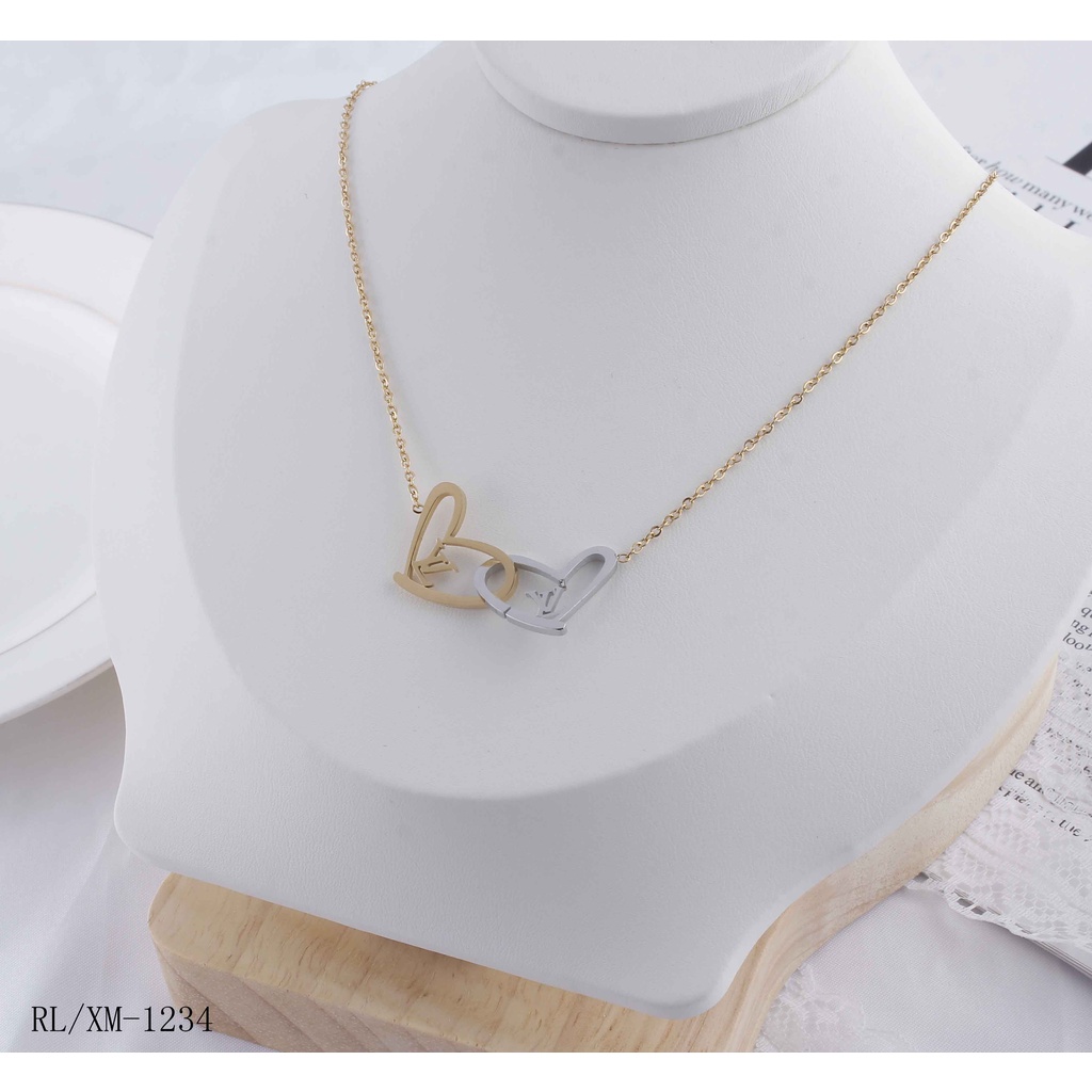 Set Titanium Kalung/Gelang Kombinasi Perhiasan Fashion 1234/523