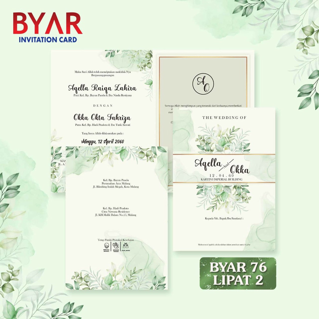 Jual BYAR 76 Blangko Undangan Pernikahan Harga Murah | Kertas Undangan ...