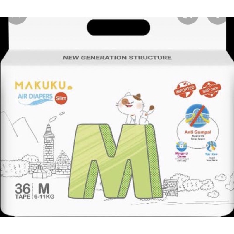 Makuku Air Diaper Slim Tape M36