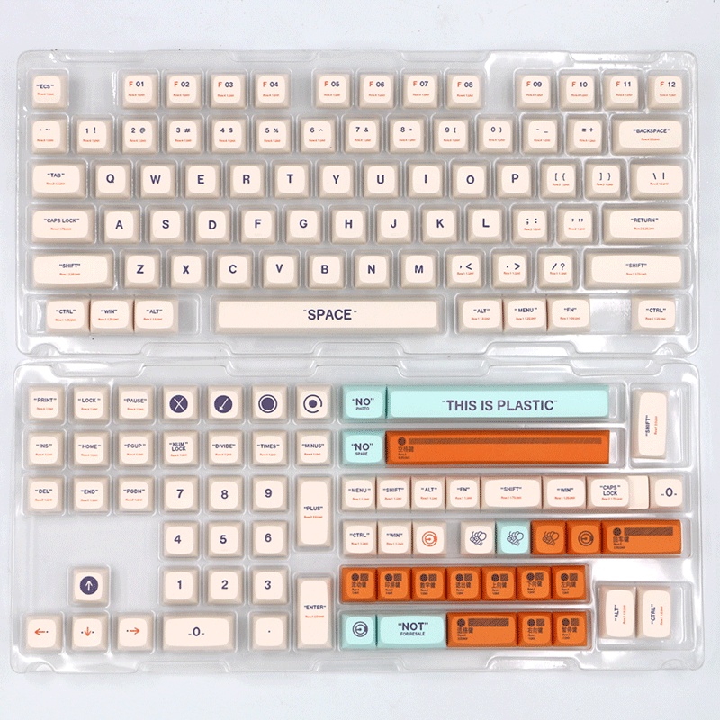 Set 141 Kunci Bahan Plastik PBT Untuk MX Switch Mekanikal Keyboard XDA Profile 68 84 96 980M