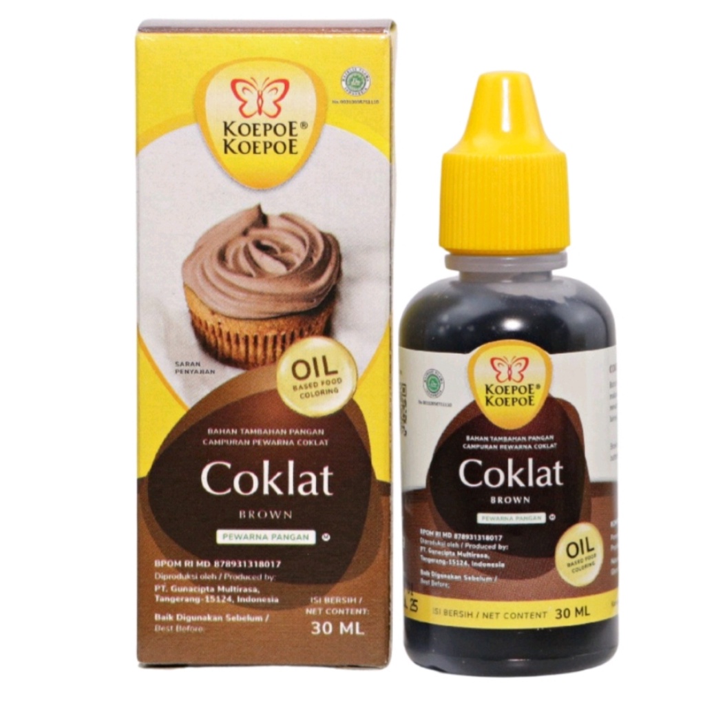 Pewarna Koepoe koepoe Oil based 30ML kupu kupu coloring new - COKLAT