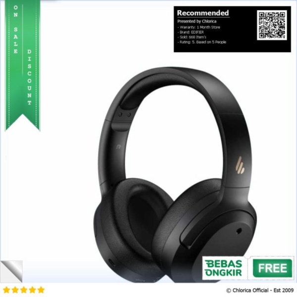 Jual Edifier Bluetooth Headphone Headset Active Noise Cancelling - W820NB - Hitam EDIFIER Limited
