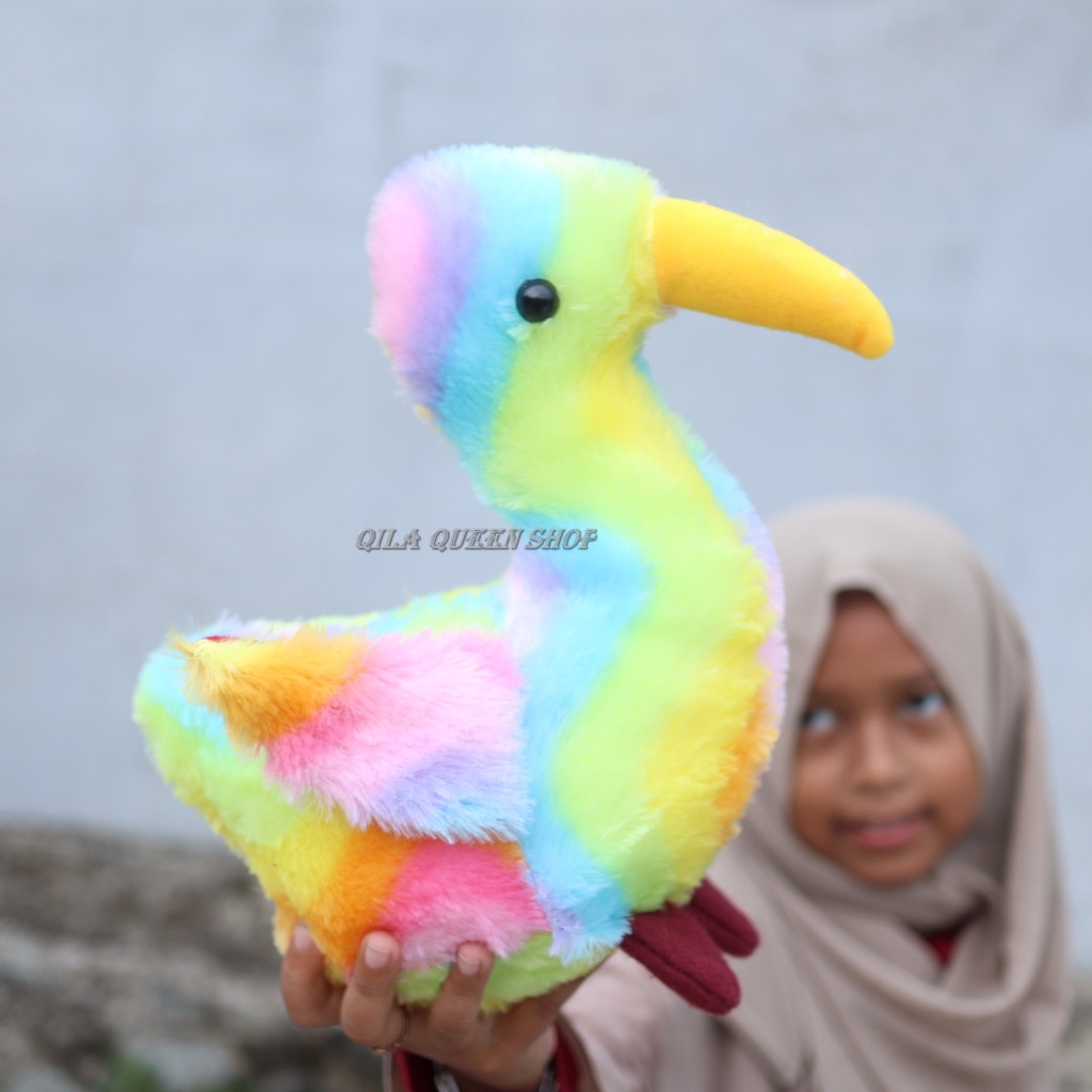 boneka angsa PELANGI, RAINBOW mura  terlaris bisa cod,bebek,hewan,mainan