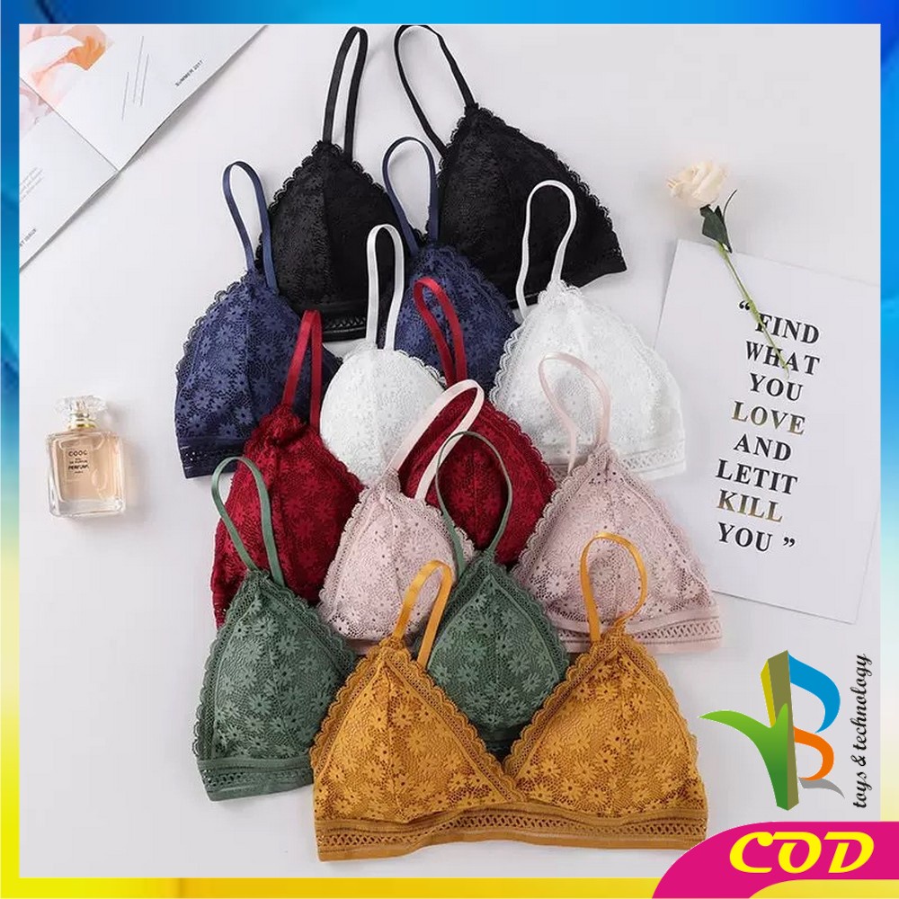 RB-P69 P70 Pakaian Dalam Wanita Bra Cup Segitiga Tanpa Kawat / BH Push Up Renda / Beha Wanita Sexy