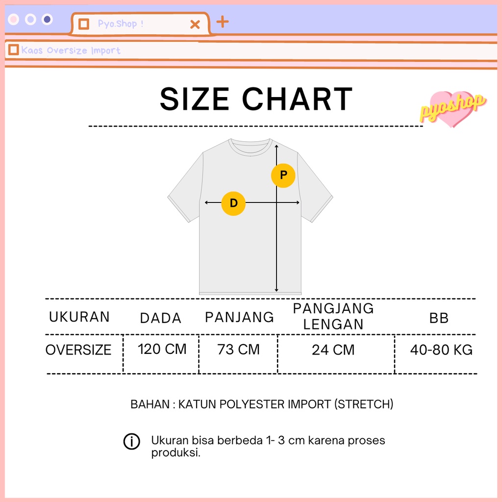 Oversize Tee Tshirt Kaos Import Longgar Motif YOURS TULISAN