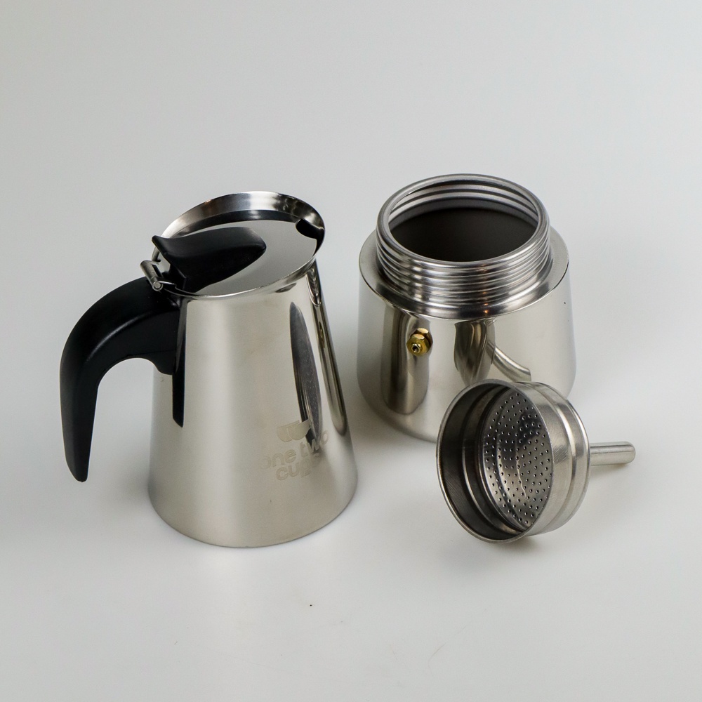 Espresso Coffee Maker Moka Pot Teko Stovetop Filter 300ml - Z20 - OMHX3FSV Silver