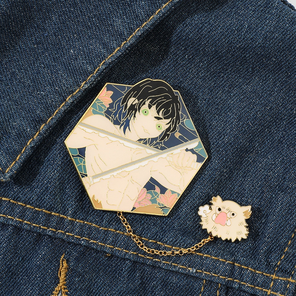 Bros Pin Desain Anime Demon Slayer Untuk Aksesoris Pakaian